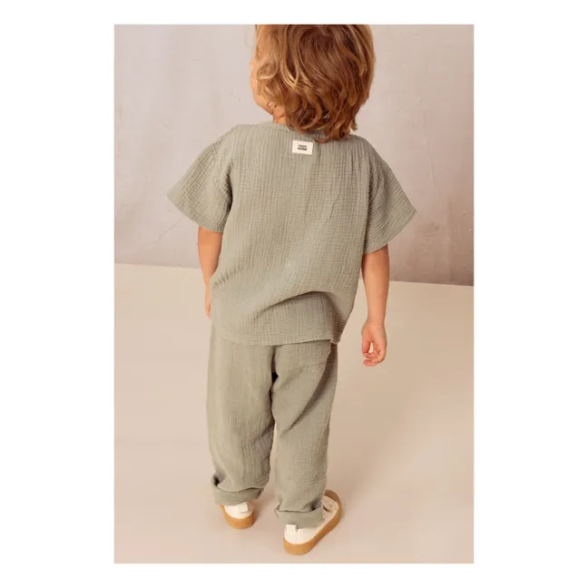 Pantaloni in garza di cotone | Verderame