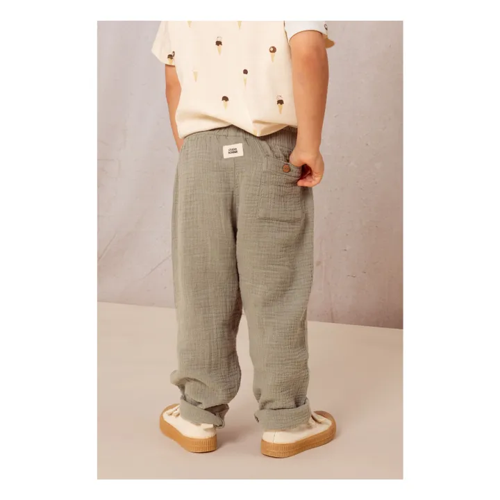 Pantalon Gaze de Coton | Vert de gris- Image produit n°5