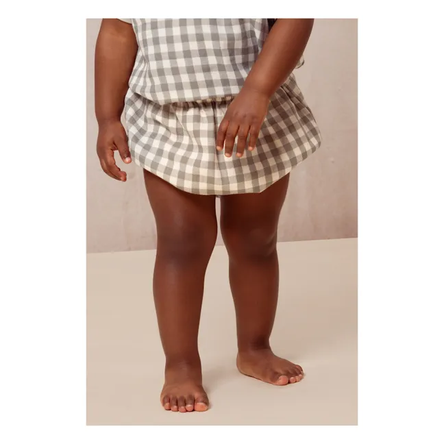Bloomer Vichy Gaze de Coton | Gris vert