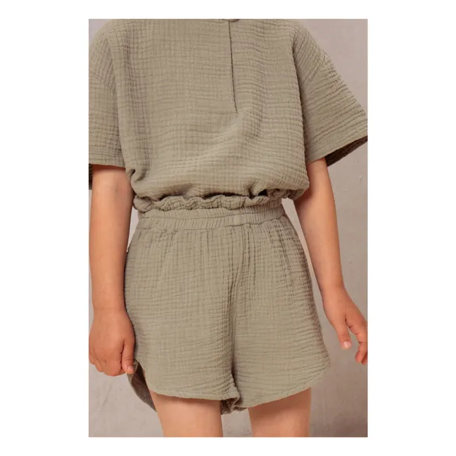 Short Gaze de Coton | Vert de gris