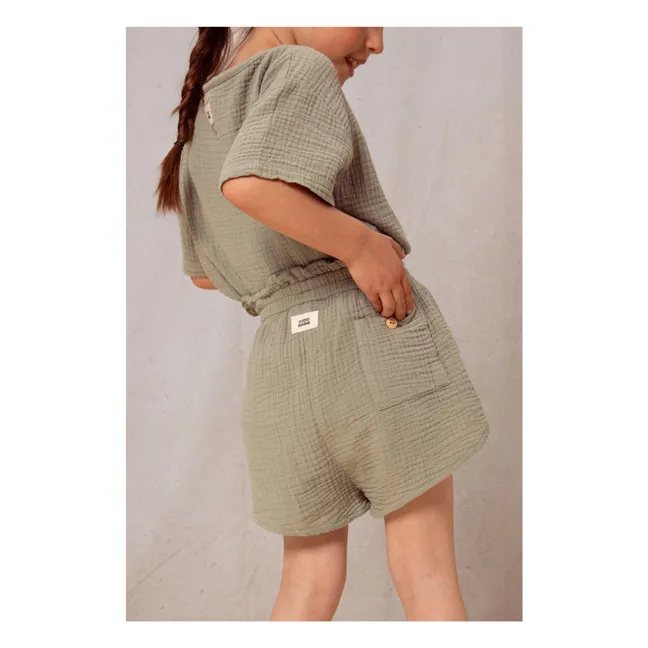 Short Gaze de Coton | Vert de gris
