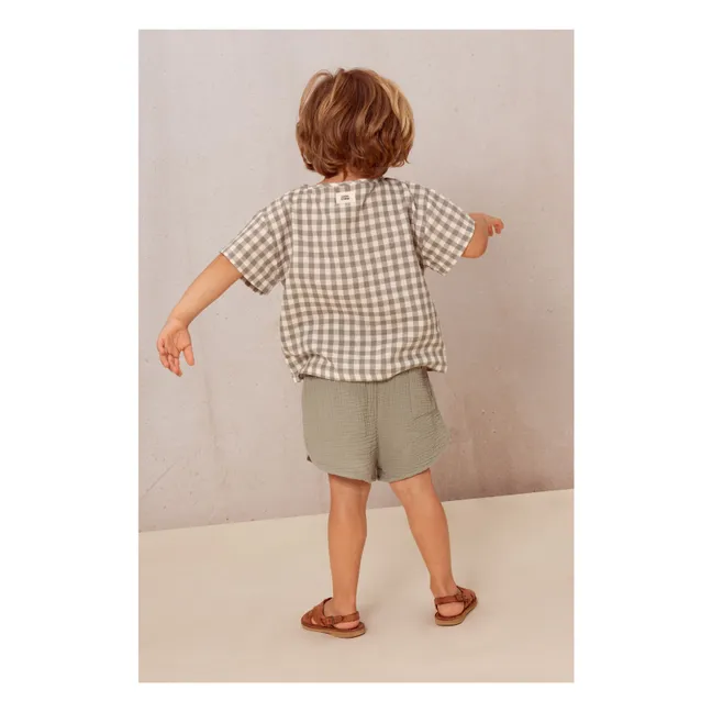 Short Gaze de Coton | Vert de gris