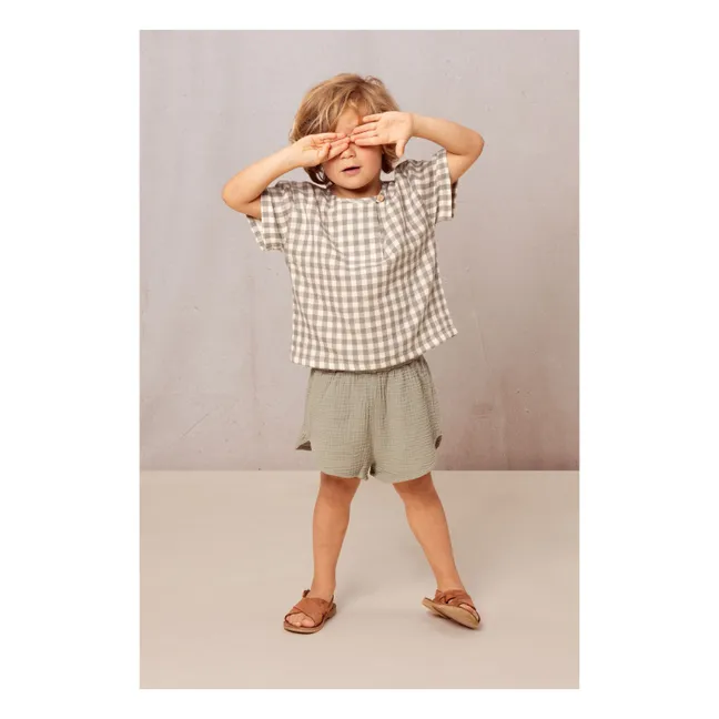 Baumwoll-Gaze-Shorts | Khaki
