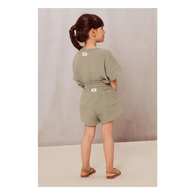 Baumwoll-Gaze-Shorts | Khaki