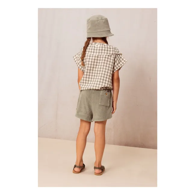 Camicetta con colletto Claudine in cotone garzato | Vaniglia