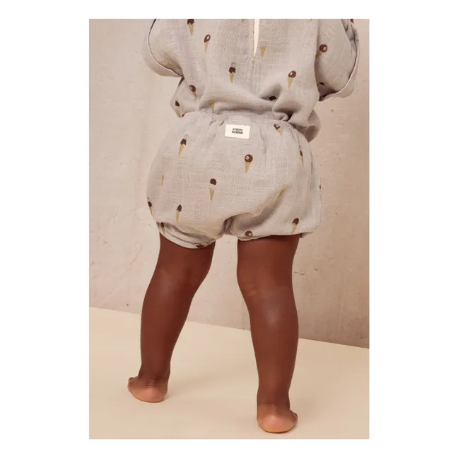 Bluse Glaces Baumwoll-Gaze | Grau