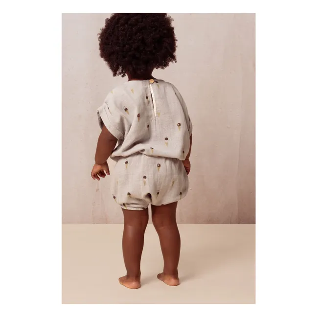 Bluse Glaces Baumwoll-Gaze | Grau