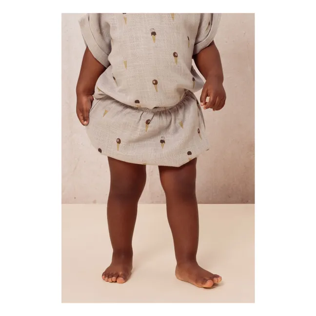Bluse Glaces Baumwoll-Gaze | Grau