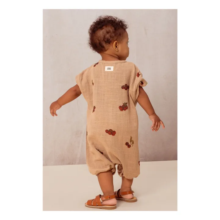 Combishort Tomates Gaze de Coton | Vieux Rose- Image produit n°3