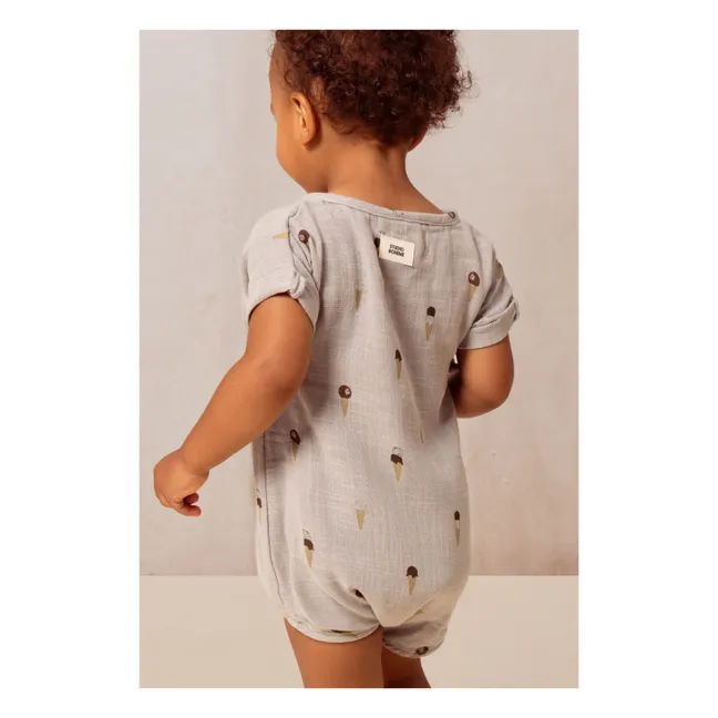 Barboteuse Glaces Gaze de Coton | Gris