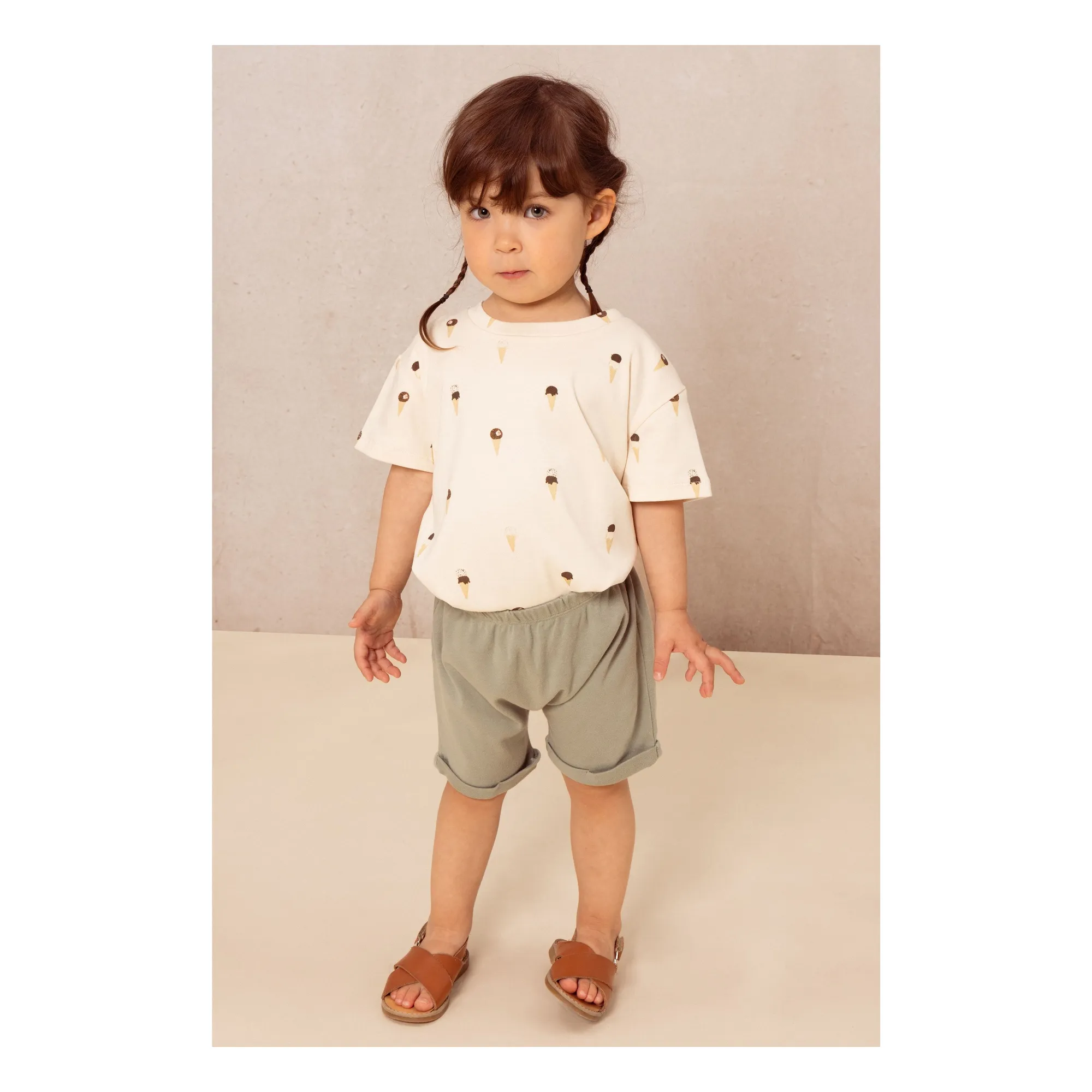 Short Coton Bio | Vert de gris- Image produit n°1