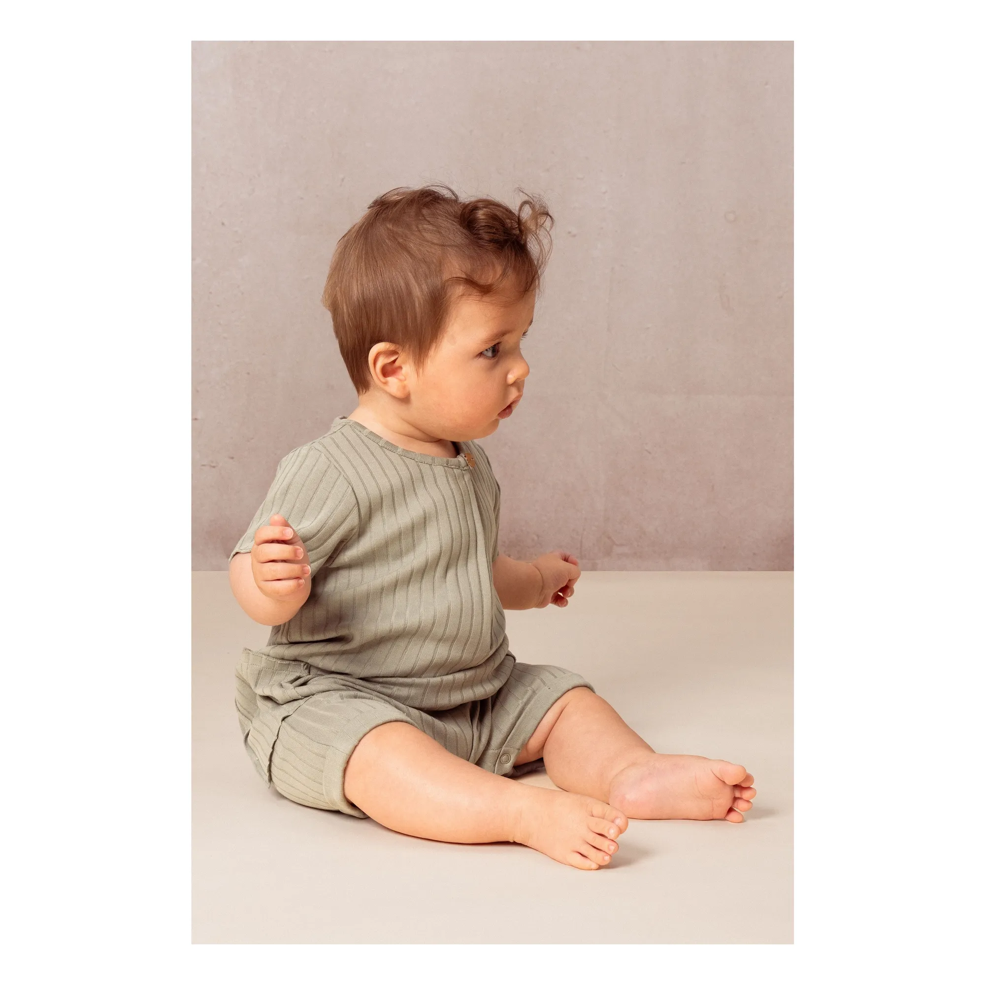 Combishort Coton Bio | Vert de gris- Image produit n°2