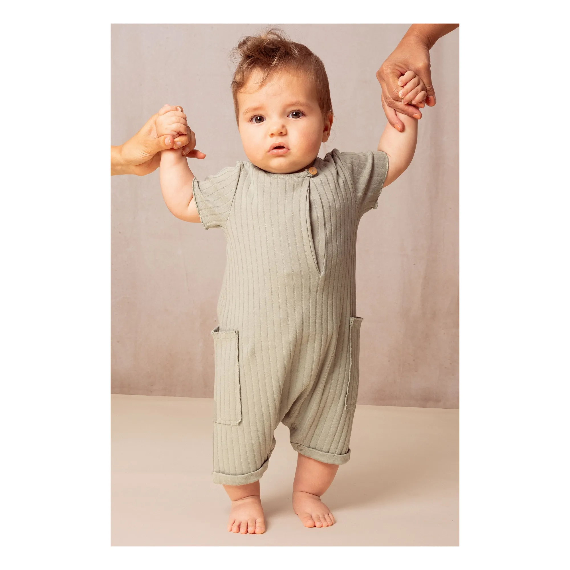 Combishort Coton Bio | Vert de gris- Image produit n°1