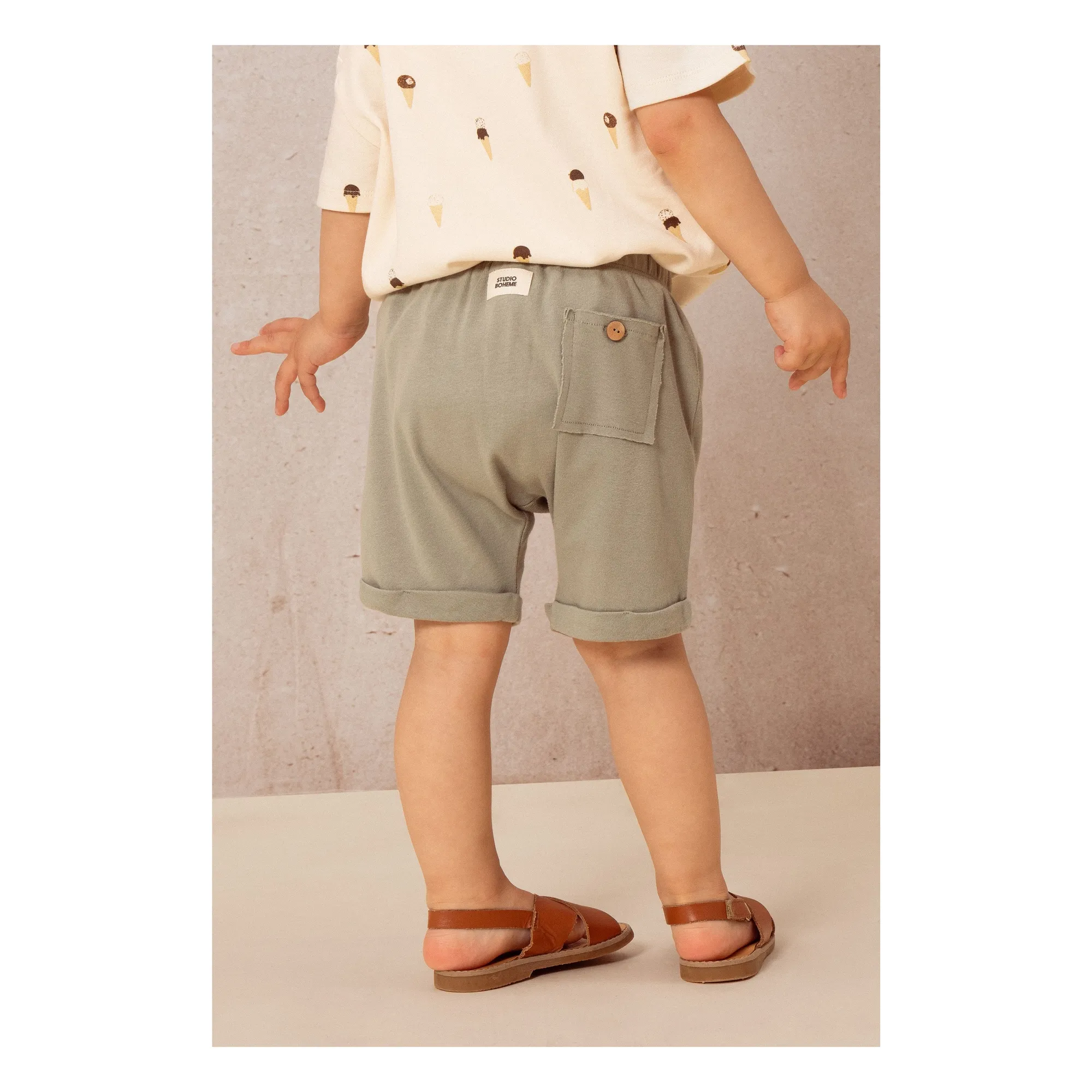 Short Coton Bio | Vert de gris- Image produit n°4