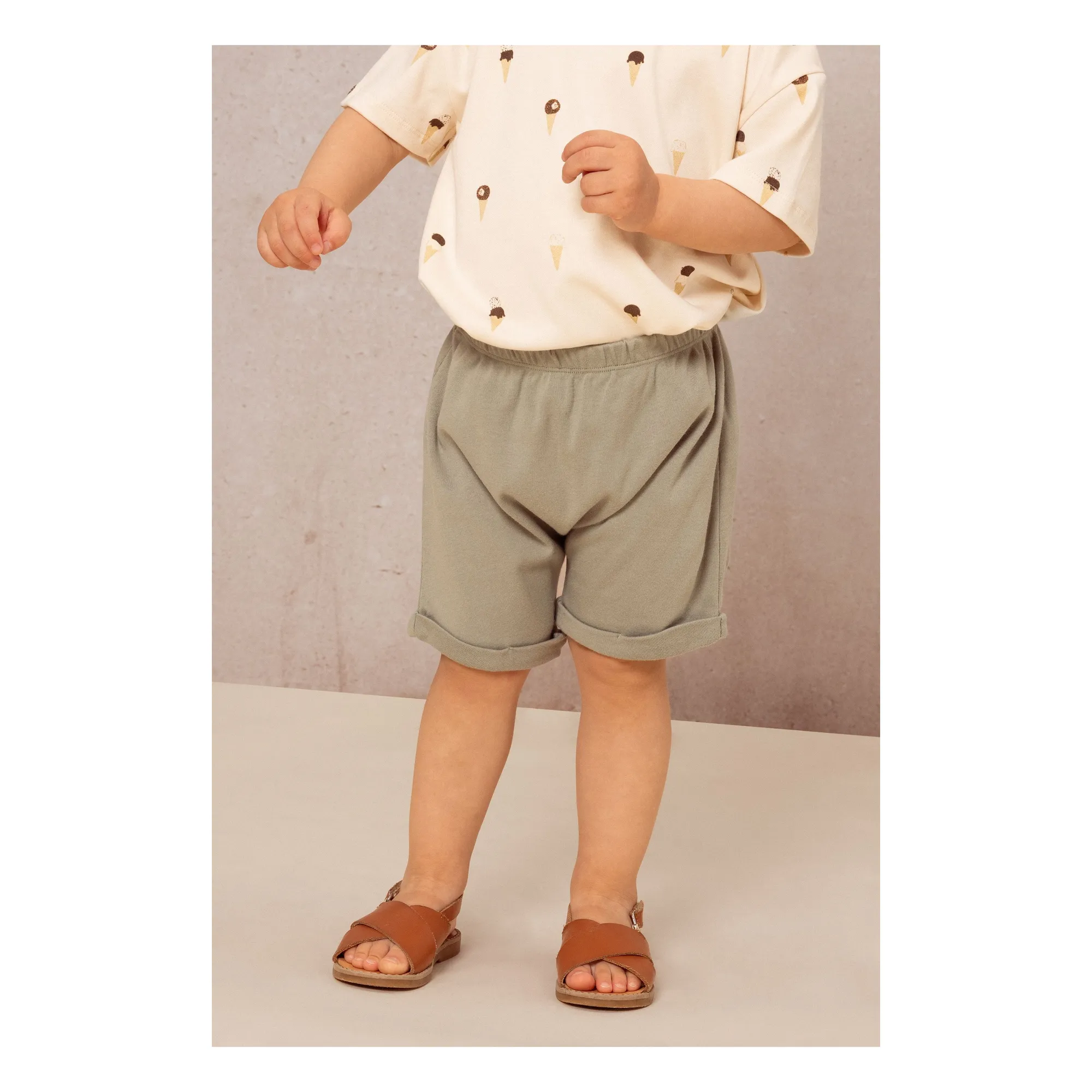 Short Coton Bio | Vert de gris- Image produit n°2