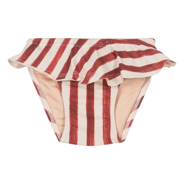 Culotte de Bain Rayée Coton Bio | Rouge
