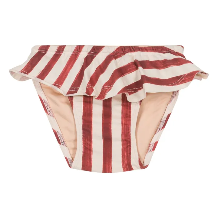 Culotte de Bain Rayée Coton Bio | Rouge- Image produit n°0