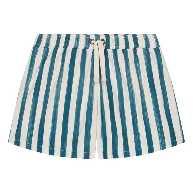 Gestreifte Badeshorts aus Bio-Baumwolle | Blau
