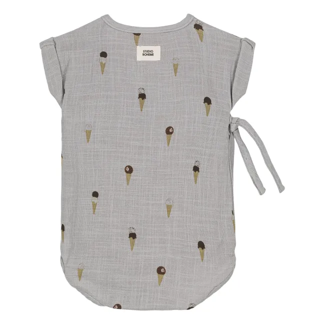 Pelele de gasa de algodón | Gris