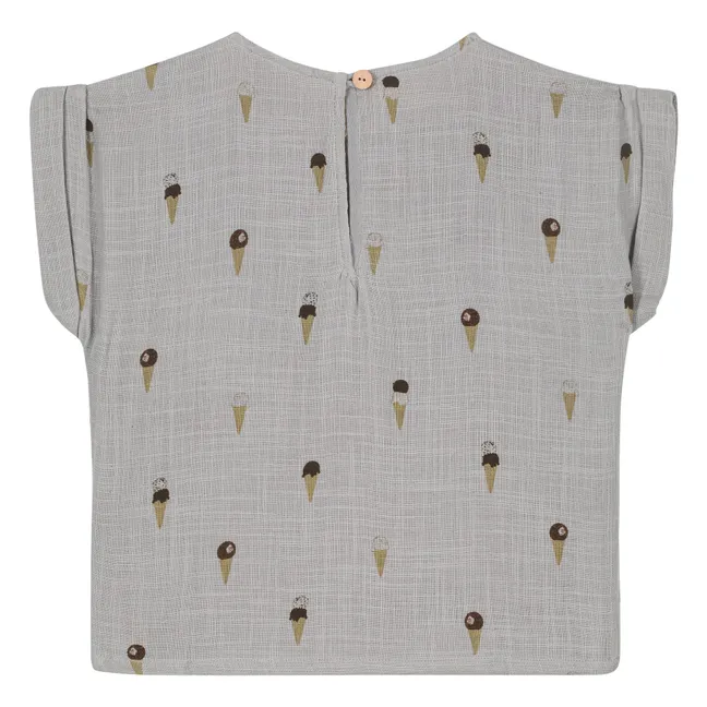 Bluse Glaces Baumwoll-Gaze | Grau