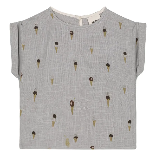 Bluse Glaces Baumwoll-Gaze | Grau