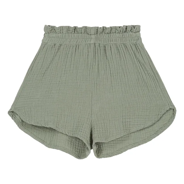 Short Gaze de Coton | Vert de gris