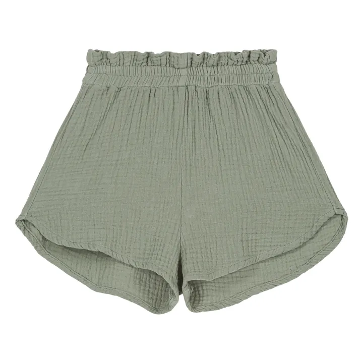 Short Gaze de Coton | Vert de gris- Image produit n°0