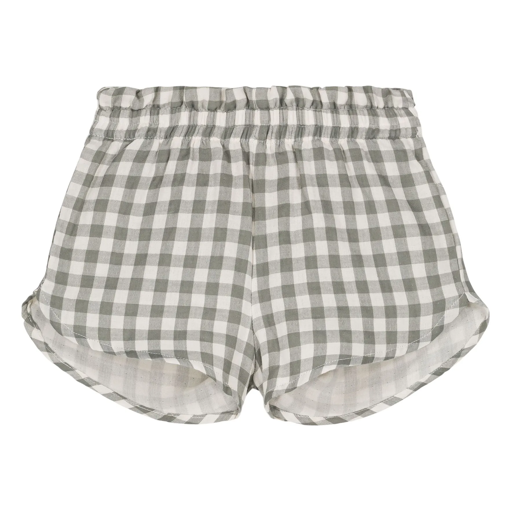 Short Vichy Gaze de Coton | Gris vert- Image produit n°0