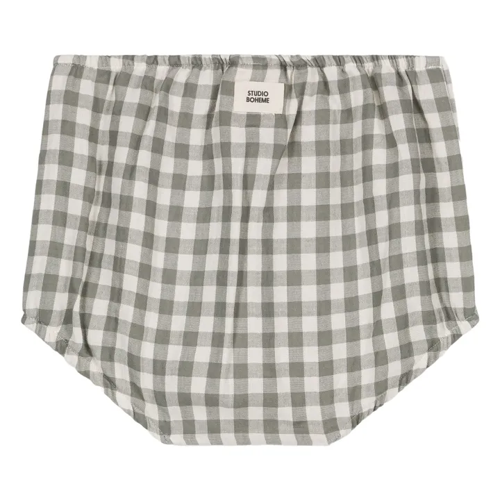 Bloomer Vichy Gaze de Coton | Gris vert- Image produit n°3