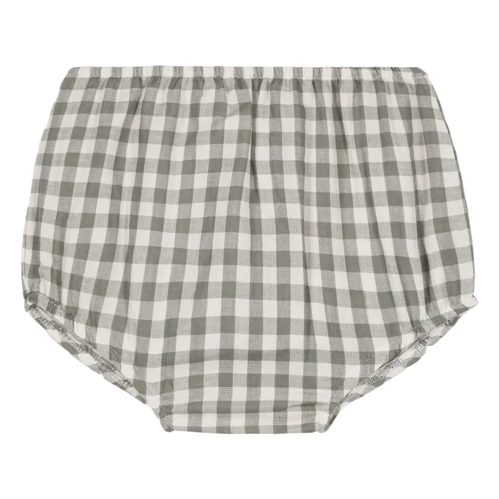 Bloomer Vichy Gaze de Coton | Gris vert- Image produit n°0