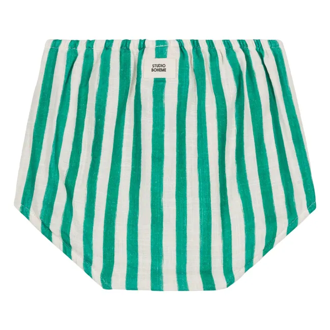 Bloomer Rayé Gaze de Coton | Vert