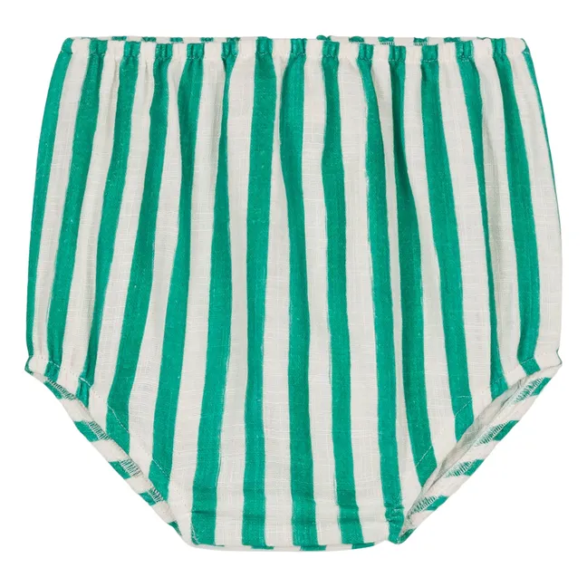 Bloomer Rayé Gaze de Coton | Vert