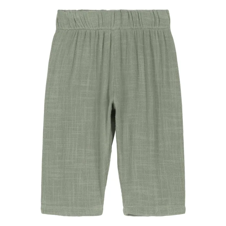 Pantalon Gaze de Coton | Vert de gris- Image produit n°0