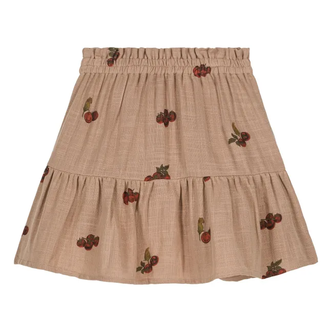 Gonna in cotone garzato color pomodoro | Rosa antico