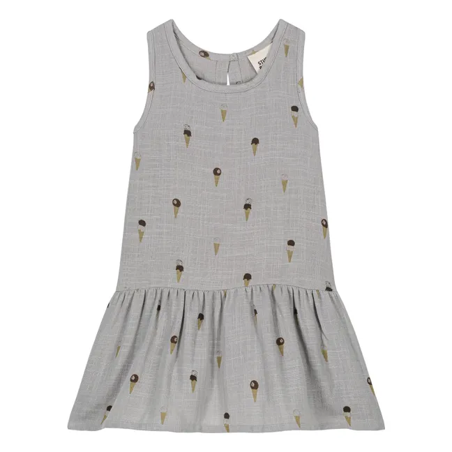 Kleid Glaces Gaze aus Baumwolle | Grau