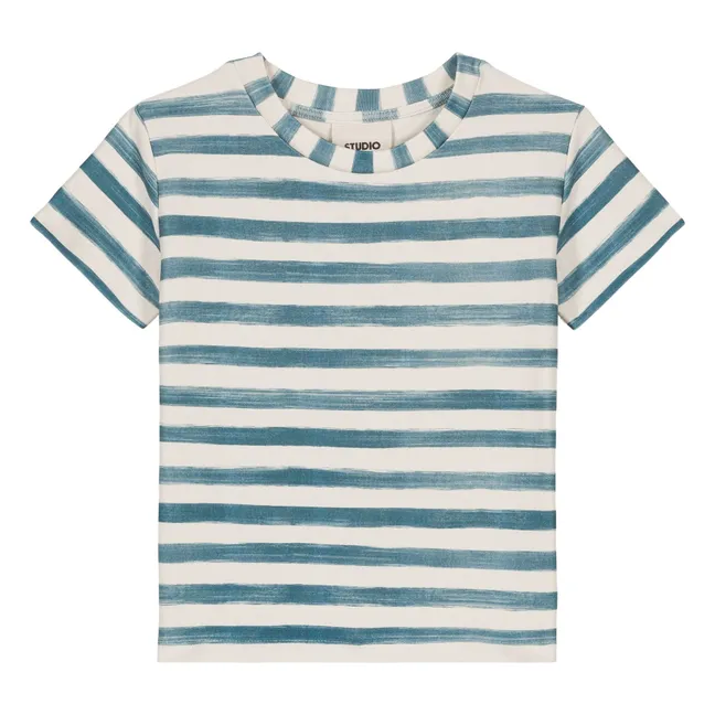 T-shirt a righe in cotone biologico | Blu