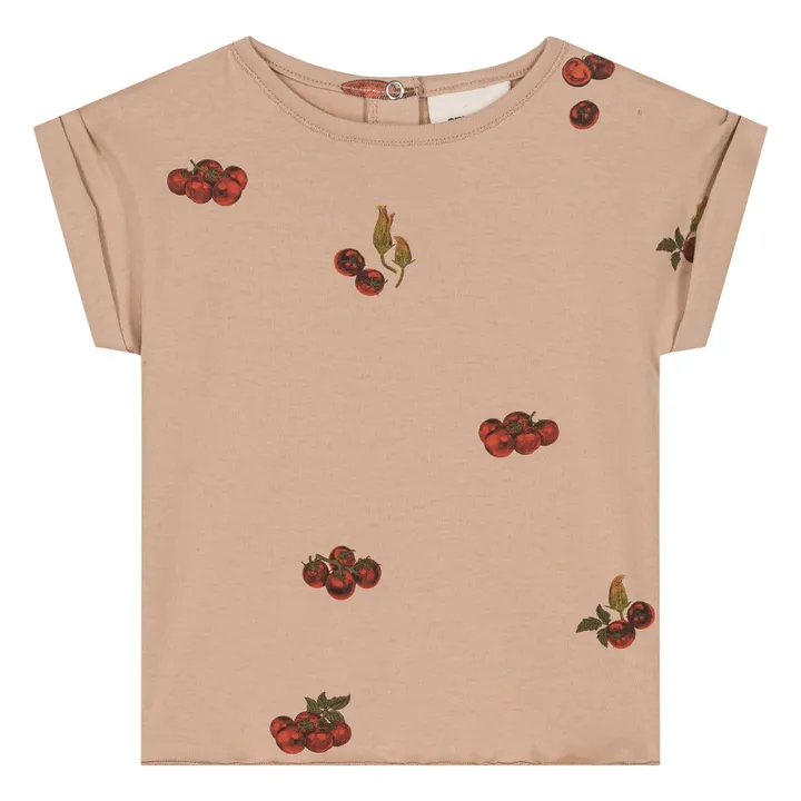 Organic cotton tomato T-shirt | Dusty Pink- Product image n°0