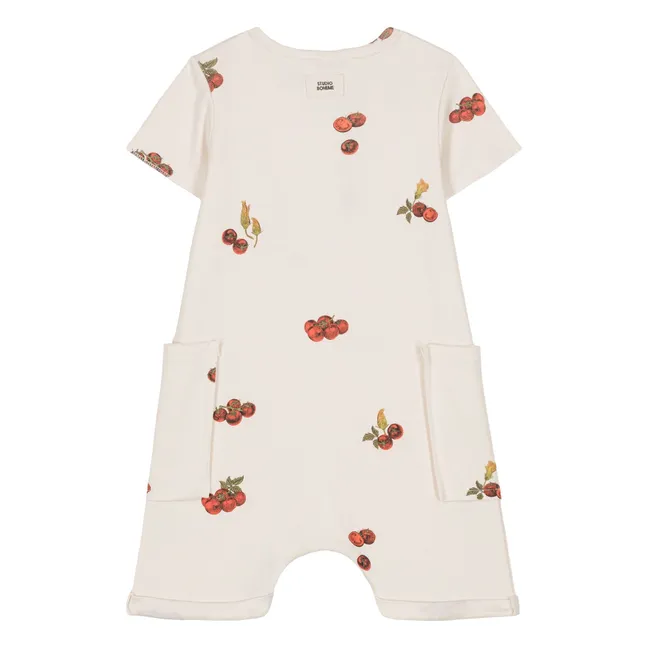 Playsuit Pomodoro in cotone organico | Ecru