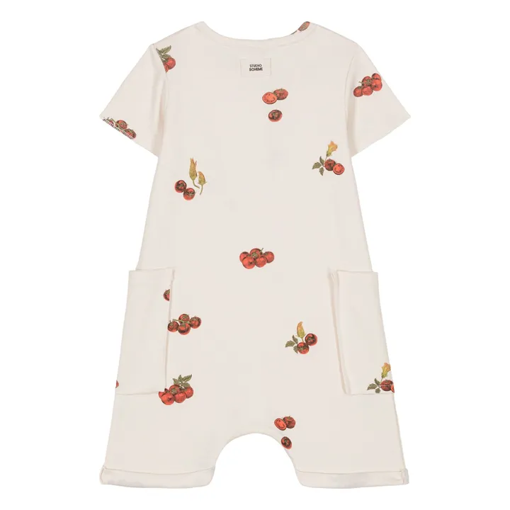 Combishort Tomates Coton Bio | Ecru- Image produit n°3