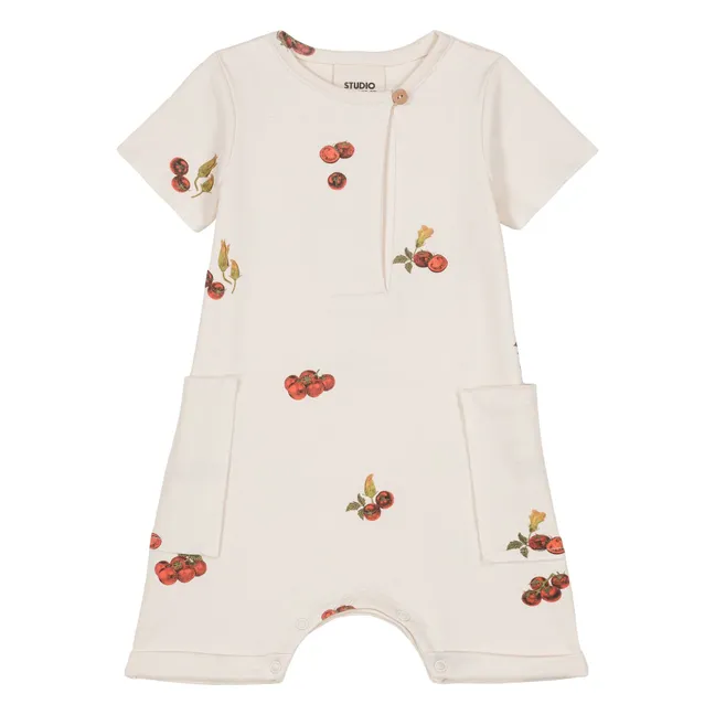 Playsuit Pomodoro in cotone organico | Ecru