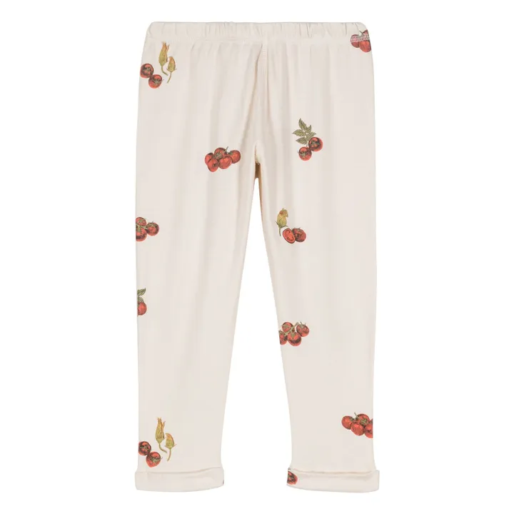 Legging Tomates Coton Bio | Ecru- Image produit n°0