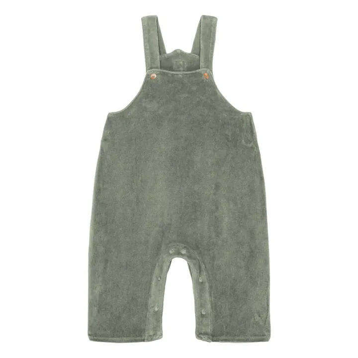 Salopette Eponge Bio  | Vert de gris- Image produit n°0
