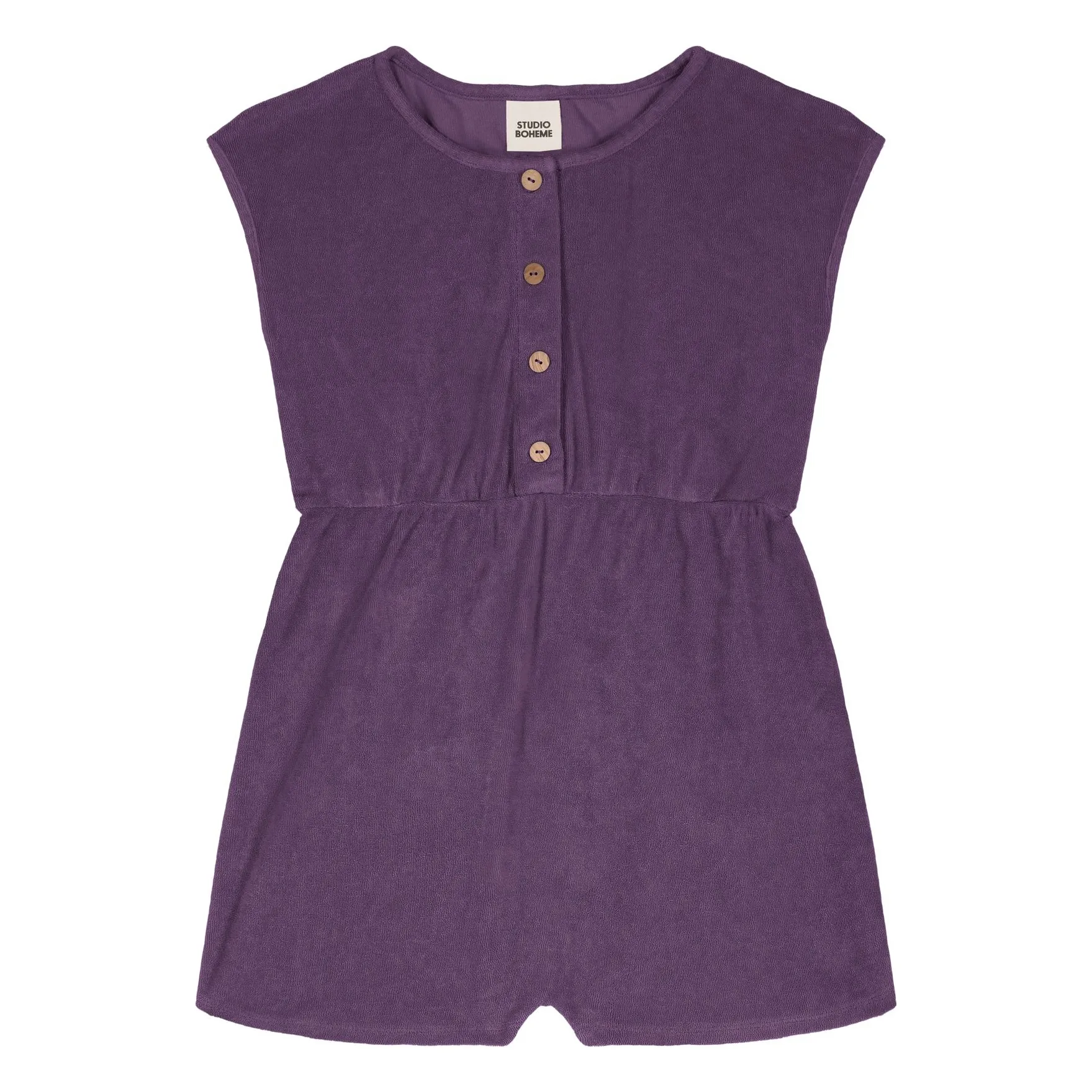 Studio Bohème Girls Purple Organic Terry Overalls