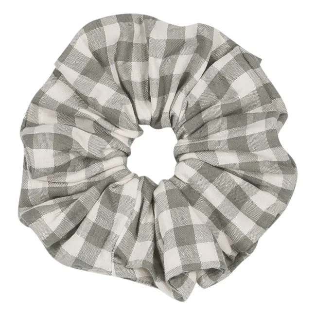 Gasa de algodón Chouchou Vichy | Gris verdoso