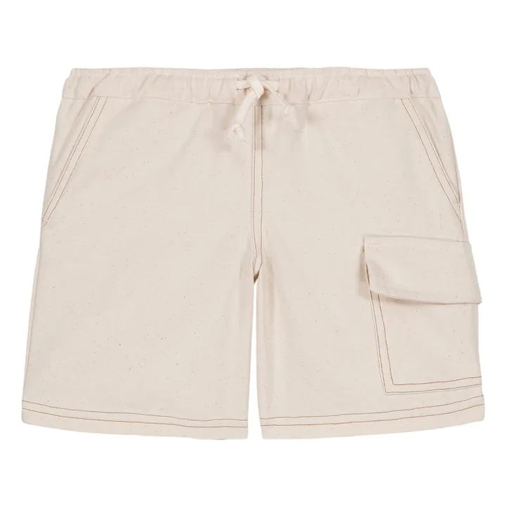 Bermuda Cargo Coton Bio | Ecru- Image produit n°0
