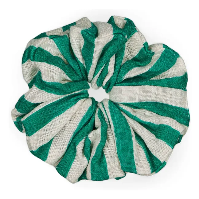 Chouchou Rayé Gaze de Coton | Vert