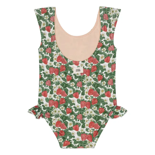 Maillot de Bain Fraises Anti-UV | Vert