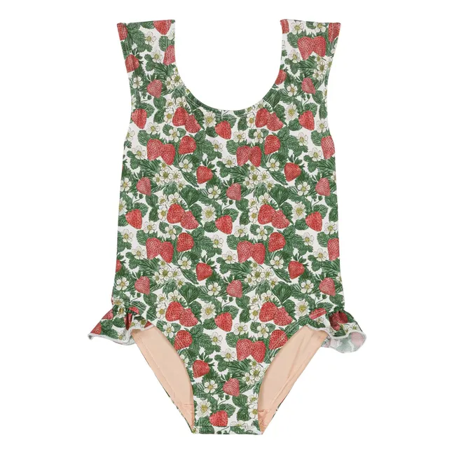 Costume da bagno con protezione UV alla fragola | Verde