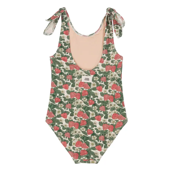 Maillot de Bain Fraises Coton Bio | Vert