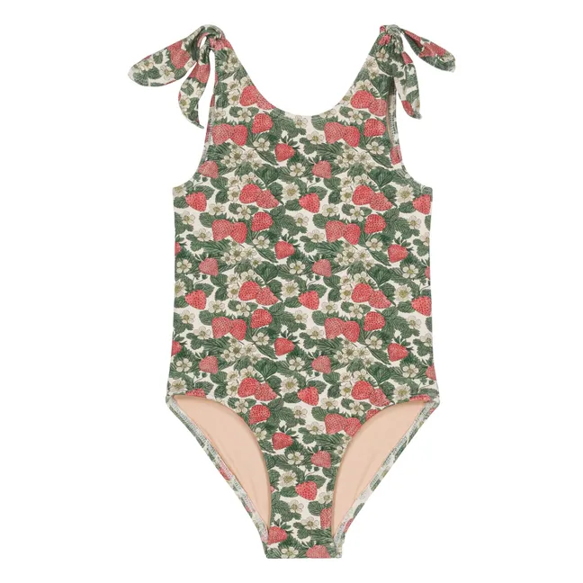 Maillot de Bain Fraises Coton Bio | Vert